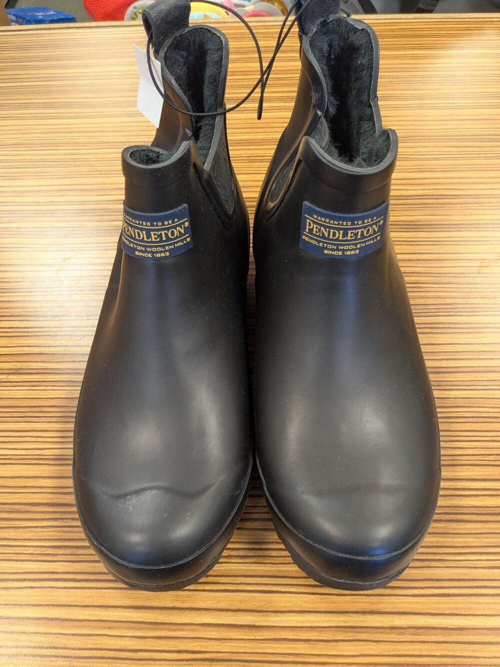 NEW Pendleton Ladies Chelsea Rain Waterproof Ankle Boots Black Size 10 - Picture 6 of 11